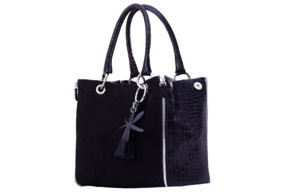 sac cuir noir nubuck croco porte main sophie victor paris