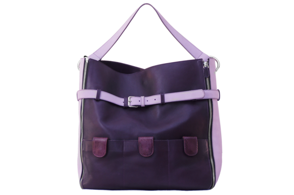 sac cuir violet nubuck mauve face