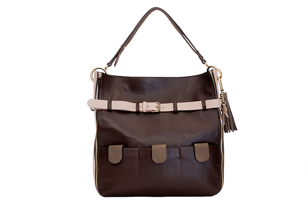 sac cuir chocolat nude trois quart