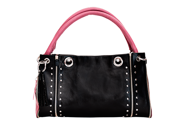 sac cuir clous face noir rose tagada