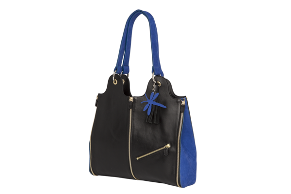 sac cuir noir nubuck bleu petit modele