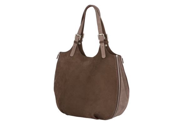 sac cuir nubuck chocolat taupe