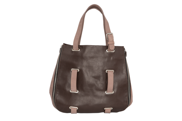 sac cuir chocolat nubuck taupe face